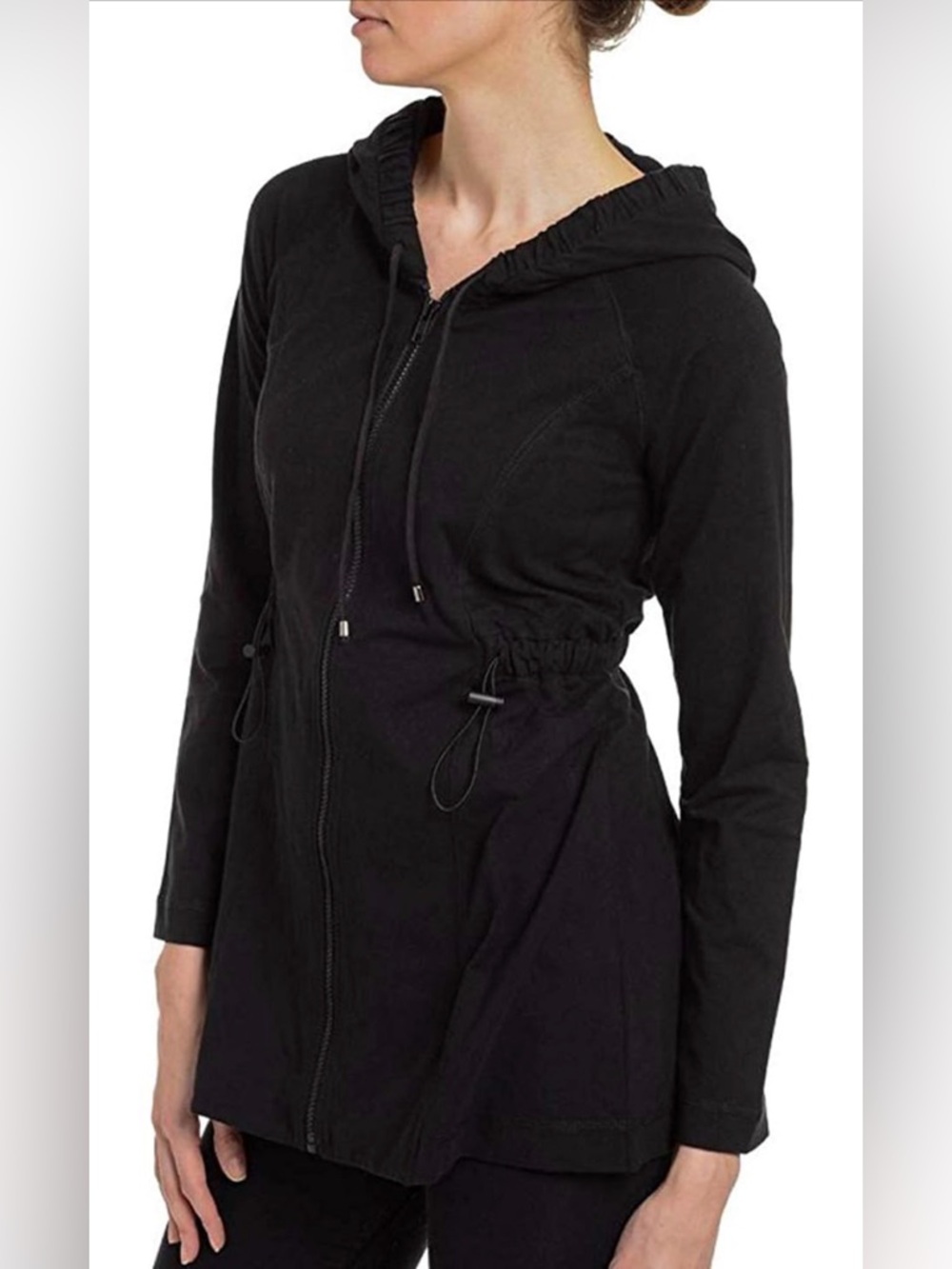Spanx Ath-Leisure Versatile Full-Zip Contour Fit Jacket With Waist Drawcord